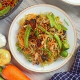Pancit Sotanghon on a serving plate